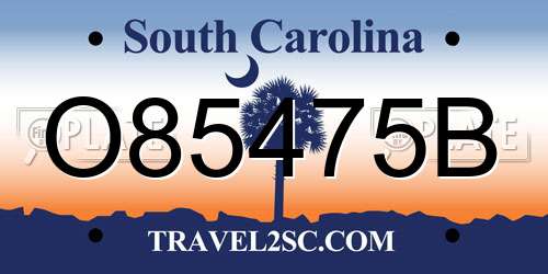 O85475B South Carolina License Plate