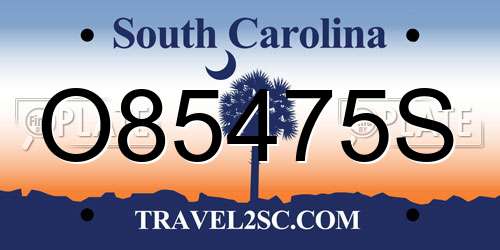 O85475S South Carolina License Plate