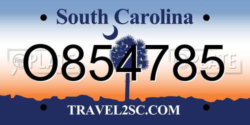 O854785 South Carolina License Plate