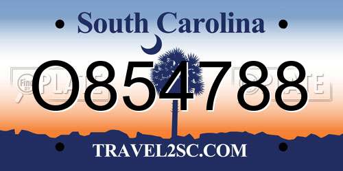 O854788 South Carolina License Plate