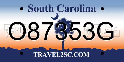 O87353G South Carolina License Plate