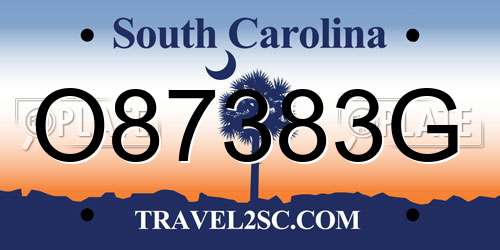 O87383G South Carolina License Plate
