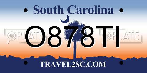 O878TI South Carolina License Plate