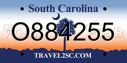 O884255 South Carolina License Plate