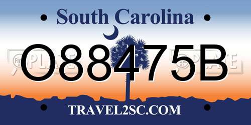 O88475B South Carolina License Plate