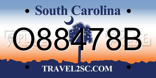 O88478B South Carolina License Plate