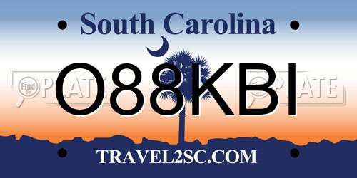 O88KBI South Carolina License Plate