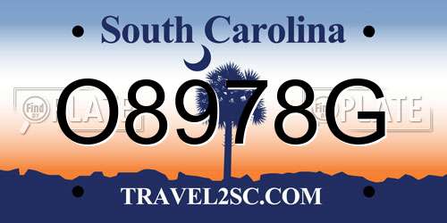 O8978G South Carolina License Plate