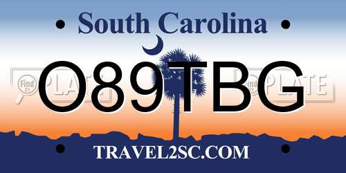 O89TBG South Carolina License Plate