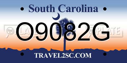 O9082G South Carolina License Plate