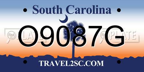 O9087G South Carolina License Plate