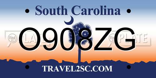 O908ZG South Carolina License Plate