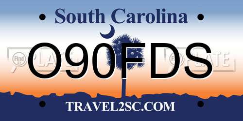 O90FDS South Carolina License Plate