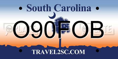 O90FOB South Carolina License Plate