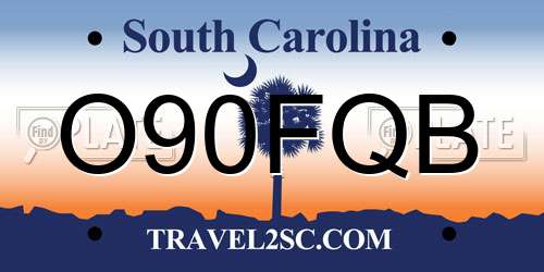 O90FQB South Carolina License Plate