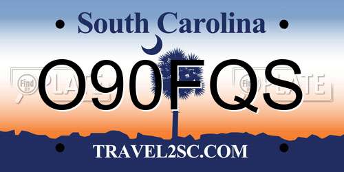 O90FQS South Carolina License Plate