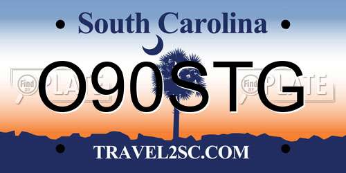 O90STG South Carolina License Plate