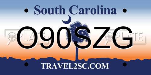 O90SZG South Carolina License Plate
