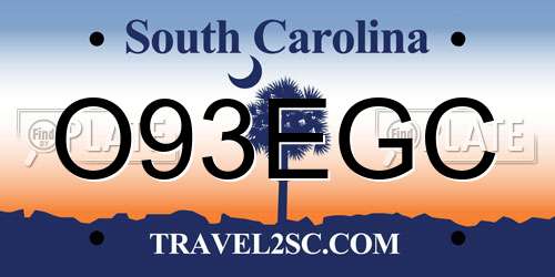 O93EGC South Carolina License Plate