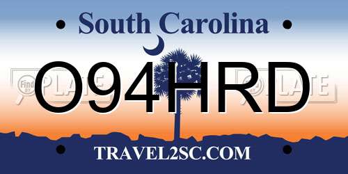 O94HRD South Carolina License Plate