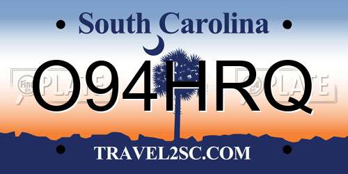 O94HRQ South Carolina License Plate