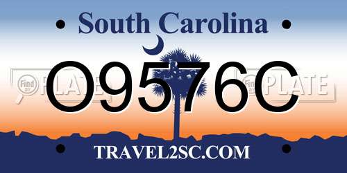 O9576C South Carolina License Plate