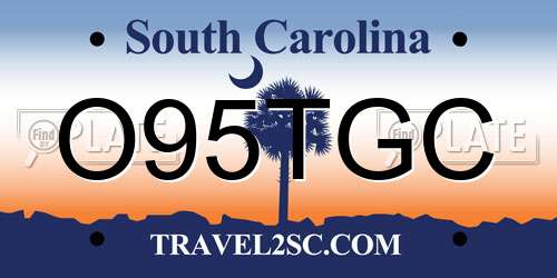 O95TGC South Carolina License Plate