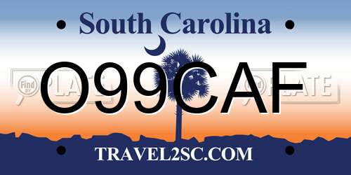 O99CAF South Carolina License Plate