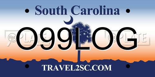 O99LOG South Carolina License Plate
