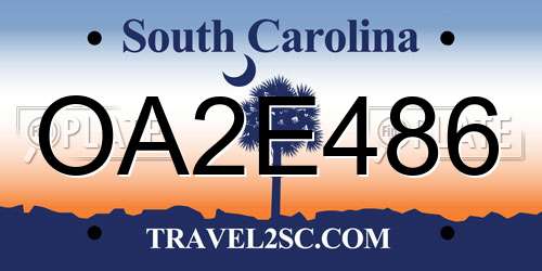 OA2E486 South Carolina License Plate