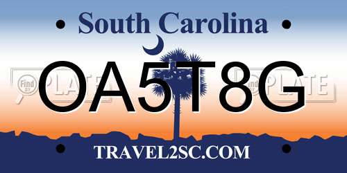 OA5T8G South Carolina License Plate