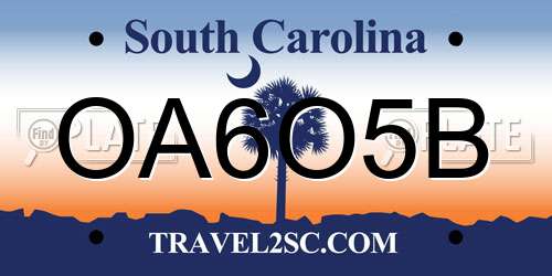 OA6O5B South Carolina License Plate