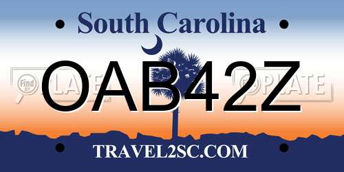 OAB42Z South Carolina License Plate