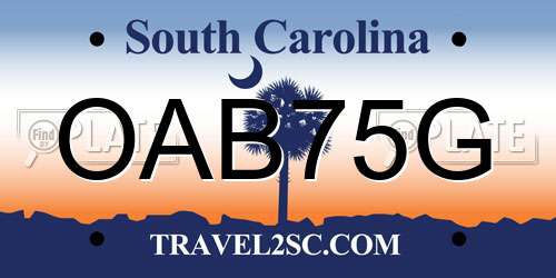 OAB75G South Carolina License Plate