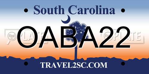 OABA22 South Carolina License Plate