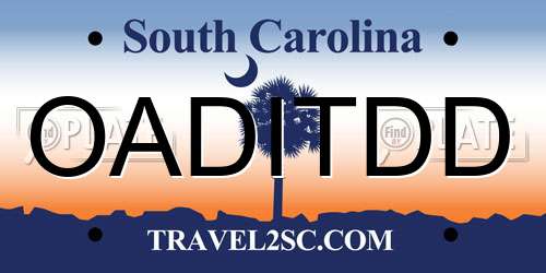 OADITDD South Carolina License Plate