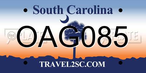 OAG085 South Carolina License Plate
