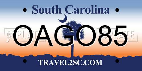 OAGO85 South Carolina License Plate