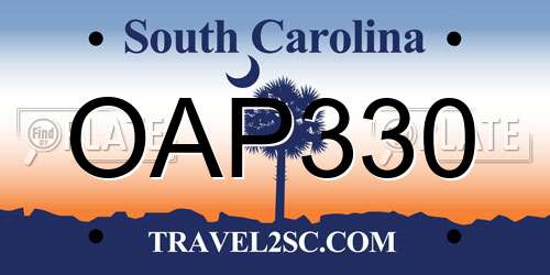 OAP330 South Carolina License Plate