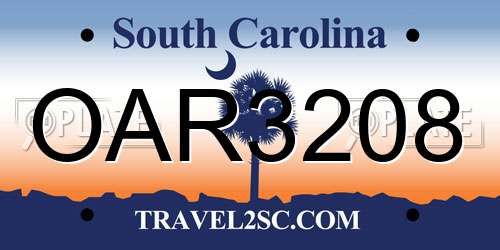 OAR3208 South Carolina License Plate