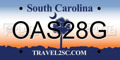 OAS28G South Carolina License Plate