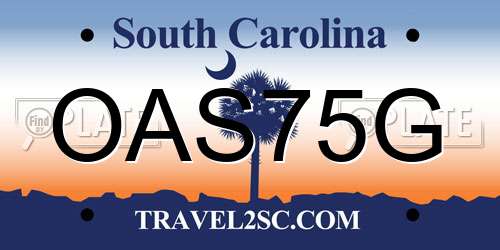 OAS75G South Carolina License Plate