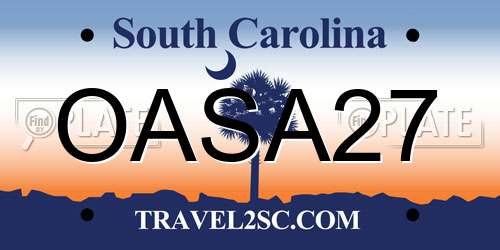 OASA27 South Carolina License Plate