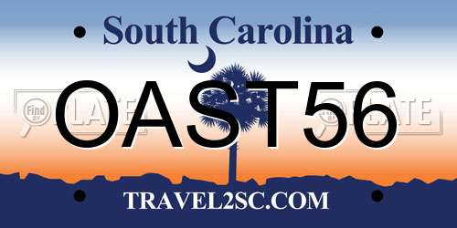 OAST56 South Carolina License Plate