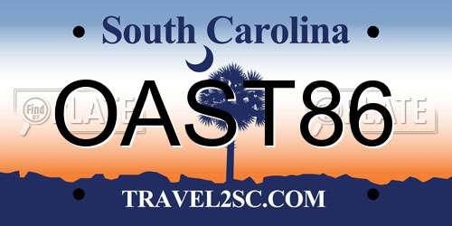 OAST86 South Carolina License Plate