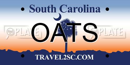 OATS South Carolina License Plate