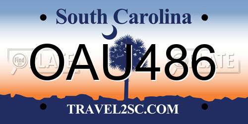OAU486 South Carolina License Plate