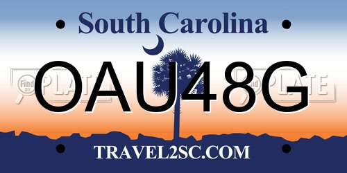 OAU48G South Carolina License Plate
