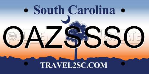 OAZSSSO South Carolina License Plate