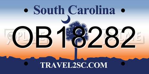 OB18282 South Carolina License Plate